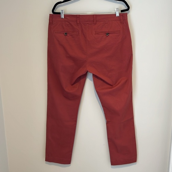 Tailor Vintage Airotec Cotton Canvas Chino Slim Fit Stretch Red Mens 36x30 NEW - Picture 15 of 16